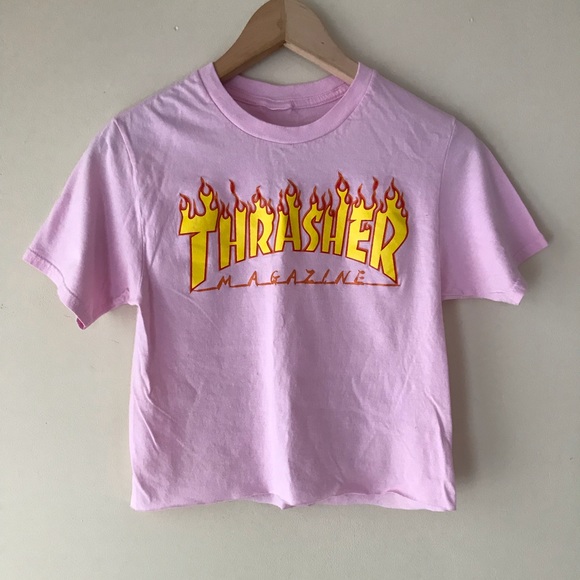 thrasher cropped tee
